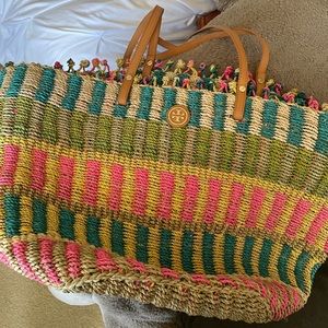 Tory Burch tote style beach bag